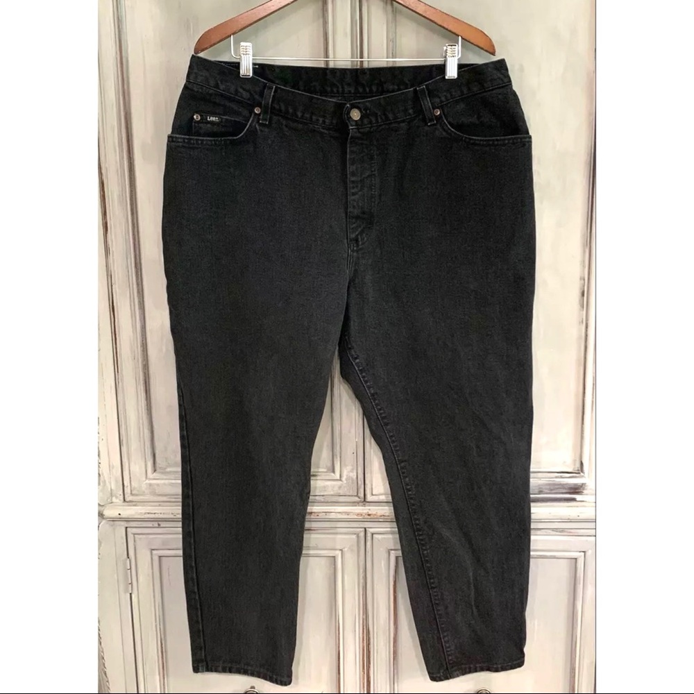 Lee Vintage High Waist Black Denim Jeans Sz 18 20 22 P